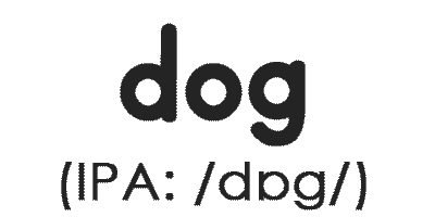 Image shows the word 'dog' and its IPA pronunciation