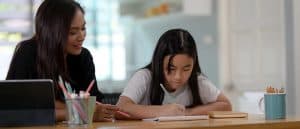 Image of an educational therapist providing intervention support for a child